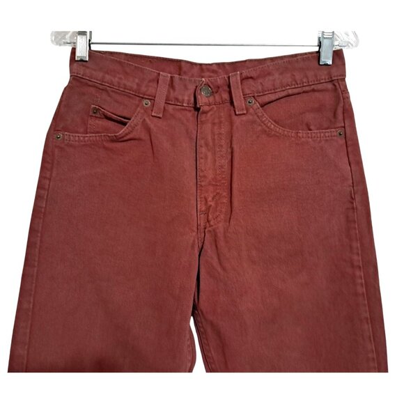 Vintage 90s Levis 555 Orange Tab Relaxed Straight Jeans 30x32 Rust Red USA - Picture 6 of 10